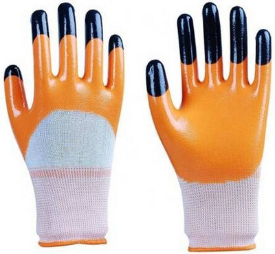 HM EVOTEK Washable Reusable Cut Proof Nitrile Cotton Cleaning Gloves for Unisex Y48 Wet and Dry Glove Set(Free Size Pack of 2)