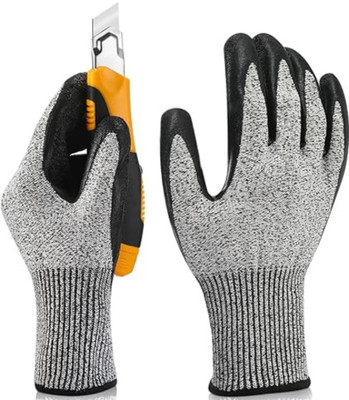Wishpool 1 Pair Level 5 Cut Resistant Gloves for Kitchen, Cutting Vegetables /Cut-proof Synthetic, Rubber  Safety Gloves(Pack of 1)