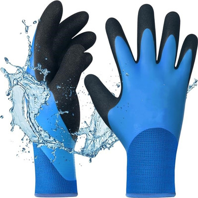 Donizard Waterproof Winter Work Double Coated Working Industrial Touchscreen MultiPurpose Nylon, Nitrile  Safety Gloves(Pack of 2)