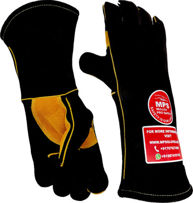 MPS Fire Resistant Welding Gloves With Reinforced Black MPS020 Leather  Safety Gloves(Pack of 1)