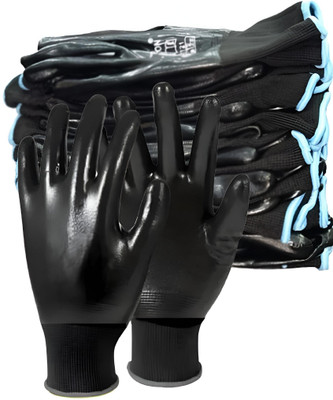 Donizard Nitrile Coated Work Safety Industrial Gardening Hand Gloves (Pack of 10 Pair) Nitrile, Rubber  Safety Gloves(Pack of 20)