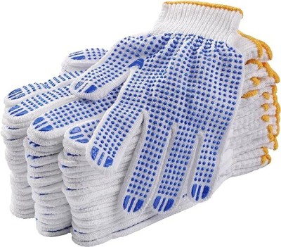 QTM 24 Pair Dotted Glove for Better Grip Industrial Construction Garden Purpose Synthetic  Safety Gloves(Pack of 48)