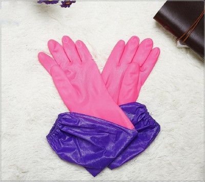 RBGIIT Rubber Elbow Length Cotton Flocklined Kitchen Factory Safety Glove PS-13 Rubber, Synthetic  Safety Gloves(Pack of 2)