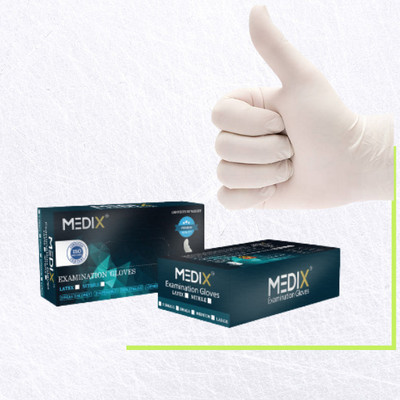 medix healthcare MEDIX ULTRA PREMIUM EXTRA SMALL WHITE NITRILE GLOVES PACK OF 30 PIECES Nitrile  Safety Gloves(Pack of 30)