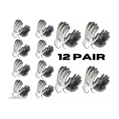 TASHKURST 12 Pair Anti Cutting Cut Resistant Hand Safety Gloves Rubber  Safety Gloves(Pack of 24)