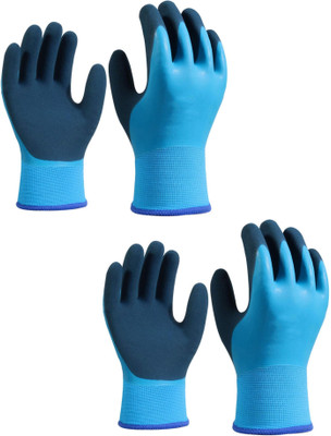 RBGIIT Waterproof Work Gloves Liquid Proof Double Coated Working Multi Purpose Nylon Nylon  Safety Gloves(Pack of 2)