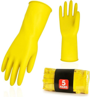 Donizard 5-Pair Reusable Household Gloves, Rubber Dishwashing Gloves Rubber  Safety Gloves(Pack of 5)