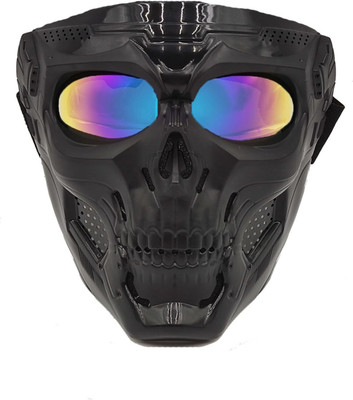 ASRYD Motorcycle Face Mask Skull Skeleton Mask Airsoft Tactical Gear Motorcycle Face Mask for Riding Racing Shooting Cosplay Cs Survival Games Blowtorch  Safety Goggle(Free-size)