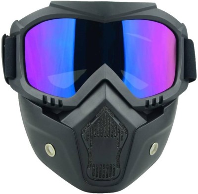 Dealdona Goggle Mask Anti Scratch Uv Protective Face & Eyewear Windproof Dirt Shield Padded Modular Mask Detachable Open Face Helmet Cross Helmets Mask Goggles Blowtorch  Safety Goggle(Free-size)