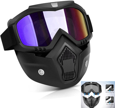 POZUB Men & Women Helmet Motorcycle Bike Helmet Windproof Dirt Shield Anti Scratch Goggle With Riding Mask For Bikers - Anti Scratch UV Protective Bike Face Cover Blowtorch  Safety Goggle(Free-size)