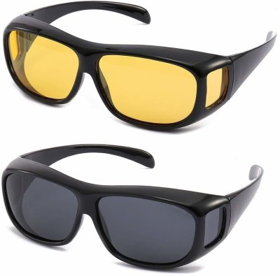 DN BROTHERS Rectangular Sunglasses(For Men, Yellow, Black)