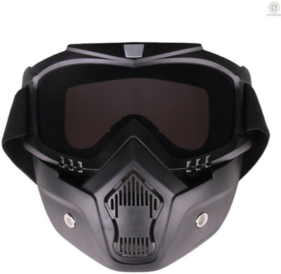 Olsic Goggle Mask Anti Scratch Uv Protective Face & Eyewear Windproof Dirt Shield With Soft Foam Padded Detachable Mouth Filter For Cycling Bike Off Road Racing Ride Blowtorch  Safety Goggle(Free-size)