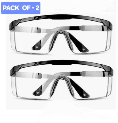 Quantum Retail Eye Protection Safety Goggles Glasses Anti-Droplets Protective Eyeglass with Clear Polycarbonate Lens. (Pack of 2) QR-SG-QR1-Pack 2 Power Tool, Welding, Laboratory, Blowtorch, Wood-working  Safety Goggle(Free-size)