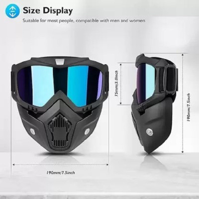 BANISTROKES Goggle Mask Anti Scratch UV Protect Windproof Dirt Shield Adjustable Strap Mask Motorcycle Goggle Mask, Anti Scratch UV Protective Face Mask Cover for Bike Mask Blowtorch Safety Goggle(Free-size) BANISTROKES Goggle Mask Anti Scratch UV Protect Windproof Dirt Shield Adjustable Strap Mask Motorcycle Goggle Mask, Anti Scratch UV Protective Face Mask Cover for Bike Mask Blowtorch Safety Goggle(Free-size)