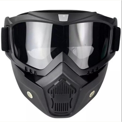 Olsic 100% NEW WHITE GOGGLES WITH MAKS Blowtorch Safety Goggle Windproof Dirt Shield With Soft Foam Padded Detachable Safety Goggle2 Safety Visor(Size - Free-size)
