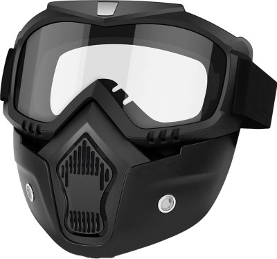 Moto Genius Goggle Face Mask Anti Scratch UV Protected Face & Eyewear Windproof Dirt Shield With Soft Foam Padded Detachable Mouth Filter For cycling Bike Off Road Racing Blowtorch  Safety Goggle(Free-size)
