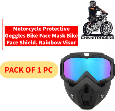 CHINKI TRADERS MOTORCYCLE GOOGLES MASK RAINBOW COLOUR MOTORCYCLE GOOGLES MASK RAINBOW COLOUR Blowtorch  Safety Goggle(Free-size)