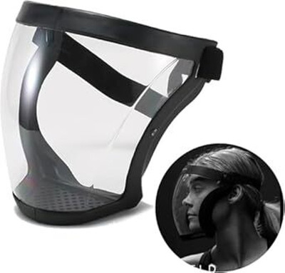 NAKSHT Transparent Faceshield Mask Transparent Faceshield Mask | Super Protective Face Shield Mask for Work Wood-working  Safety Goggle(Free-size)