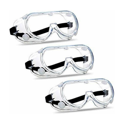 Nibiru Protective Safety Goggles Clear Lens Wide-Vision Adjustable Glasses Eye Protection Eyewear ( Pack of 3 ) Protective Safety Goggles Clear Lens Wide-Vision Adjustable Glasses Eye Protection Eyewear Laboratory, Wood-working, Blowtorch, Power Tool  Safety Goggle(Free-size)