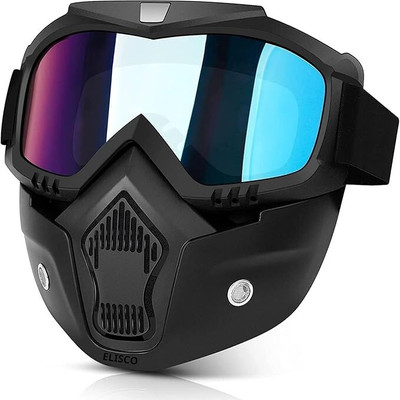 CHEFERYN Motorcycle Goggles Mask Motorcycle Goggles Mask multi color Mask Anti Scratch UV Protective Open Face & Eyewear Windproof Dirt Power Tool  Safety Goggle(M)
