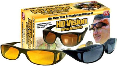 DN BROTHERS Wrap-around Sunglasses(For Men & Women, Yellow, Black)