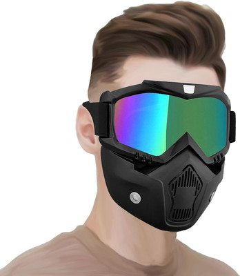 SRPHERE Motorcycle Glasses Motocross Motorbike Goggles Detachable Goggle Rainbow Color Blowtorch  Safety Goggle(Free-size)