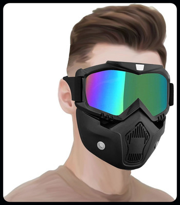 KGMZONE Rainbow goggles mask uv glasses-kz237 I01- Bike Scoter Motorcycle Protective Goggles Bike Face Mask (Rainbow Glass) Blowtorch  Safety Goggle(Free-size)