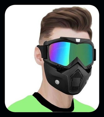 KGMZONE Bike Scoter Motorcycle Protective Goggles Bike Face Mask (Rainbow Glass)-kz52 AMI- Bike Scoter Motorcycle Protective Goggles Bike Face Mask (Rainbow Glass) Power Tool  Safety Goggle(Free-size)
