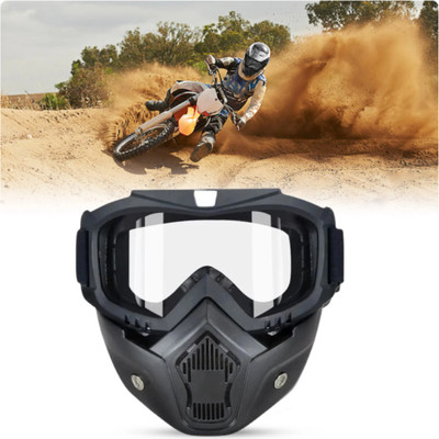 Olsic ® Motorcycle White Goggle Mask Fun Face Mask Full Face Mask Windproof Goggles' Mask Goggles Bike Off-Road Racing Glasses Blowtorch Safety Goggle Safety Visor(Size - Free-size)