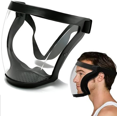 QWEPTY Anti-Fog Face Shield helmet Visor for Industrial Safety Full Face Coverage Anti Scratch Face Shields Multipurpose Eye UV-Protective Impact & Wind Resistant Laboratory, Welding, Wood-working  Safety Goggle(Free-size)