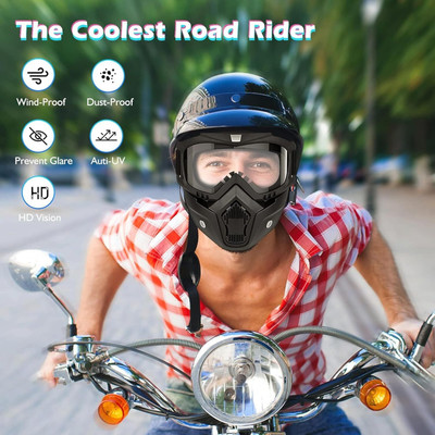Olsic ® Motorcycle White Goggle Mask Fun Face Mask Full Face Mask Windproof Goggles2 Mask Goggles Bike Off-Road Racing Glasses Blowtorch Safety Goggle Safety Visor(Size - Free-size)