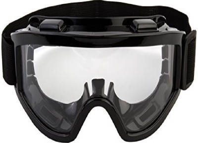DEZIINE Bike Racing Transparent Goggles with Adjustable Strap - Black Power Tool  Safety Goggle(M)