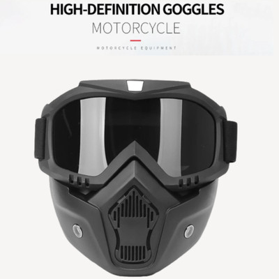 Olsic Goggle Face Mask Anti Scratch UV Protected Face & Eyewear Windproof Dirt Shield With Soft Foam Padded Detachable Mouth Filter For cycling Bike Off Road Racing Safety Visor(Size - Free-size)