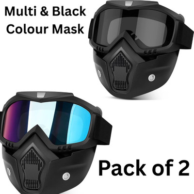 Quickemove COMBO MULTY AND BLACK Goggle Mask Anti scratch UV bike rideDetachabl ,adjustable COMBO MULTY AND BLACK Goggle Mask Anti scratch UV bike rideDetachabl ,adjustable Blowtorch, Wood-working, Power Tool, Power Tool  Safety Goggle(Free-size)