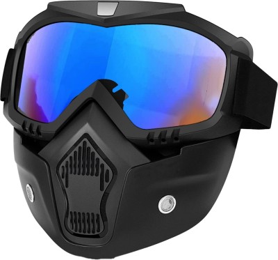 Moto Genius Goggle Face Mask Anti Scratch UV Protective Face & Eyewear Windproof Dirt Shield With Soft Foam Padded Detachable Mouth Filter For cycling Bike Off Road Racing Blowtorch  Safety Goggle(Free-size)