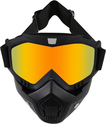 DHYANA ENTERPRISE Goggles with Removable Face Mask - Dirt Bike ATV Motocross Motorcycle Modular Mask Detachable goggles Windproof Face Helmets Mask Blowtorch, Wood-working  Safety Goggle(Free-size)