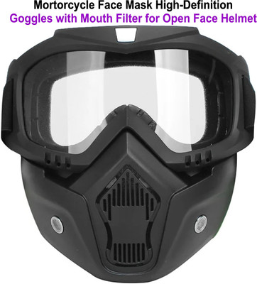 PRAGATI URZA FACE MASK NEW FOR BIKE HELMET Free-size AF With Soft Foam Padded Detachable Mouth Filter For cycling Bike Off Road Racing Welding  Safety Goggle(Free-size)