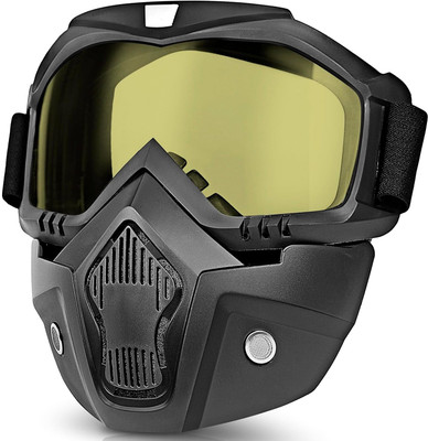 RainRider Bike Riding Goggles Glasses Face Dust Mask With Detachable Blowtorch Face Mask Safety Goggles(Black)