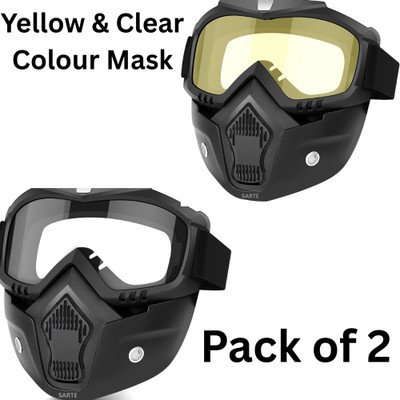 Quickemove COMBO yellow AND clear Goggle Mask Anti scratch UV bike rideDetachabl ,adjustabl COMBO yellow & clear Goggle Mask Anti scratch UV bike rideDetachabl ,adjustable Blowtorch, Wood-working, Power Tool, Power Tool  Safety Goggle(Free-size)