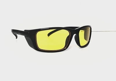 SARVANGAH Yellow Safety Goggles Clear Safety Goggles with Pouch ,Fiber frame Goggles for driving industries bike Power Tool, Blowtorch, Laboratory  Safety Goggle(Free-size)