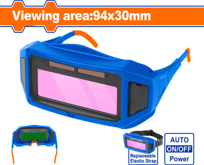 Wadfow Auto-darkening Welding Glasses, 94 x 30 mm, Up to DlN 13 UV/lR Protection, Welding  Safety Goggle(Free-size)