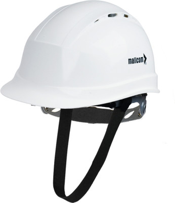 Mallcom Diamond XIII White Ventilated Sturdy UV Resistant HDPE Safety Helmet with Rachet Adjustment (Pack of 1) Mallcom Diamond XIII White Ventilated Sturdy UV Resistant HDPE Safety Helmet with Rachet Adjustment (Pack of 1) Construction Helmet(Size - 53 to 63 Cm)