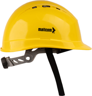 Mallcom Diamond XIII Yellow Ventilated Sturdy UV Resistant HDPE Safety Helmet with Rachet Adjustment (Pack of 1) Mallcom Diamond XIII Yellow Ventilated Sturdy UV Resistant HDPE Safety Helmet with Rachet Adjustment (Pack of 1) Construction Helmet(Size - 53 to 63 Cm)