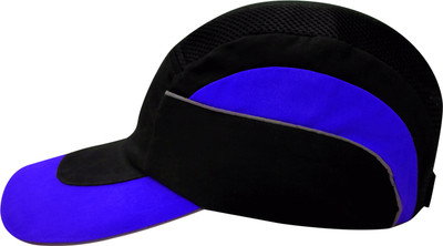 Perf Long Peak Black and Blue Unisex Bump Safety Cap(Size - Free size)