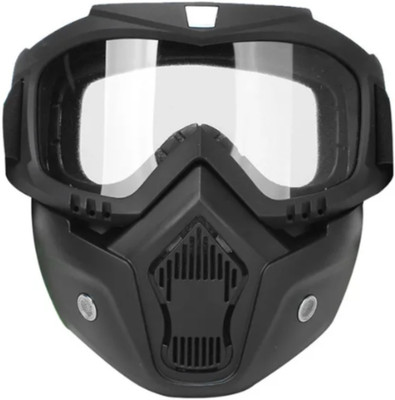 Olsic ® Motorcycle White Goggle Mask Fun Face Mask Full Face Mask Windproof Goggles4 Mask Goggles Bike Off-Road Racing Glasses Blowtorch Safety Goggle Safety Visor(Size - Free-size)