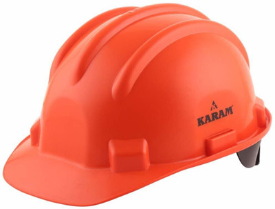 Karam PN521(ORANGE) Safety Helmet with Adjustable Chin Strap & Rachet Type Adjustment Construction Helmet(Size - Free Size)
