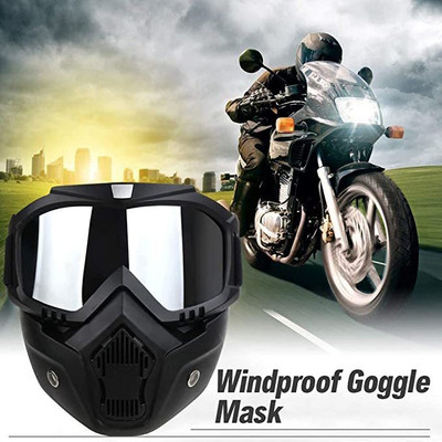 ASESOMECREATION Black Google with Mask Safety Goggles 3.3 Blowtorch  Safety Goggle(Free-size)