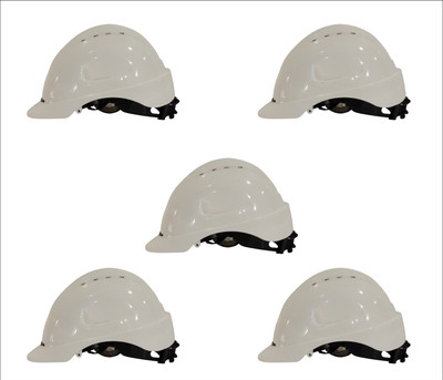 SAVIOUR Performing Ppe HPSAV-FR-SS1-W-5 Sure Safety Saviour Freedom Helmet With Ratchet HDPE Type Construction Construction Helmet(Size - Free)
