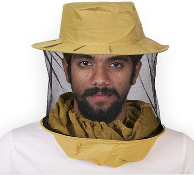 TURRITOPSIS Bee cap Bee veil pack of 1 Light Brown Veil for The Protection of Face from A Bee Sting (Pack of 1) Safety Cap(Size - XL)