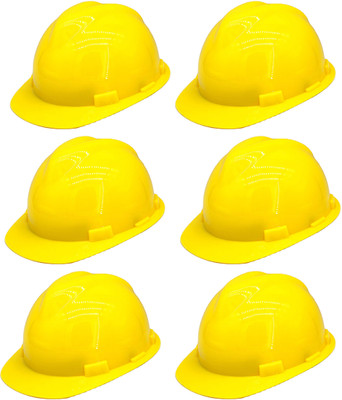 GLAMAXY Plastic Construction Protect Breathable Engineering Power Safety Labour Helmet Construction Helmet(Size - Free)